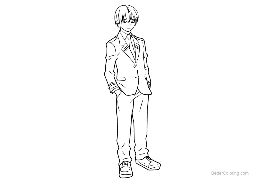 My Hero Academia Coloring Pages Shouto Todoroki - Free Printable