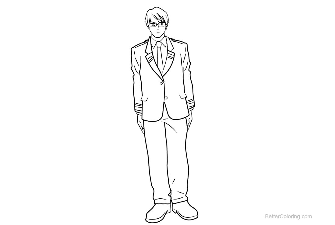 My Hero Academia Coloring Pages Tenya Iida - Free Printable Coloring Pages