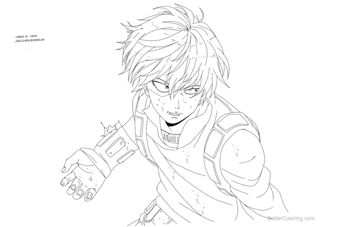 My Hero Academia Coloring Pages Todoroki by i devos - Free Printable