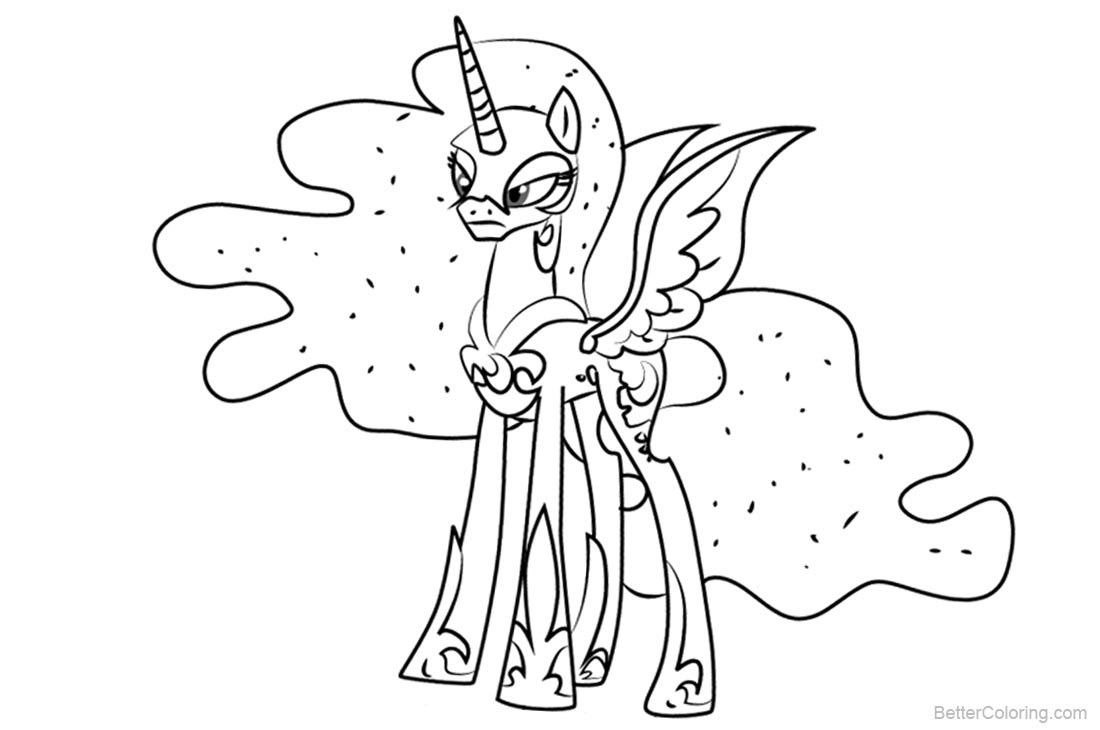 My Little Pony Coloring Pages Nightmare Moon printable for free