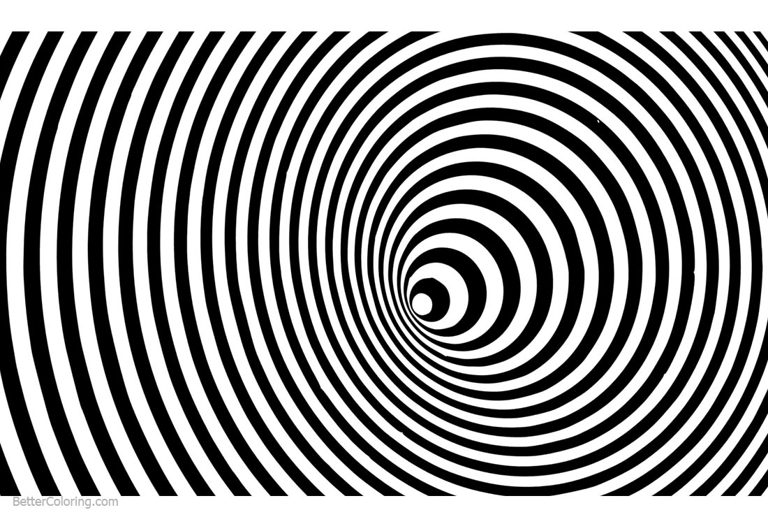 Optical Illusion Coloring Pages Movement Loop Free Printable Coloring 