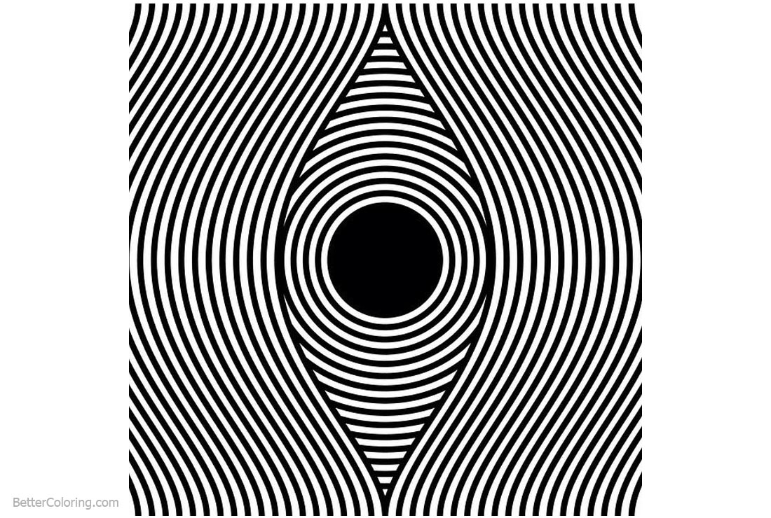 Optical Illusion Coloring Pages Op Art Designs Free Printable
