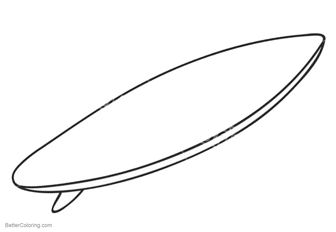 Free Printable Surfboard Template Printable - Minimalist Blank Printable