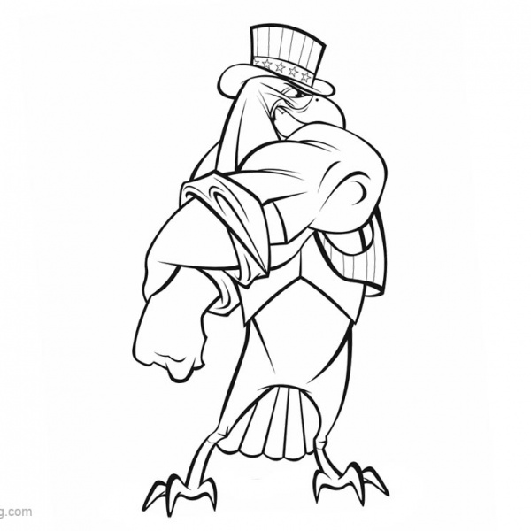 Patriotic Coloring Pages Eagle with Flag - Free Printable Coloring Pages