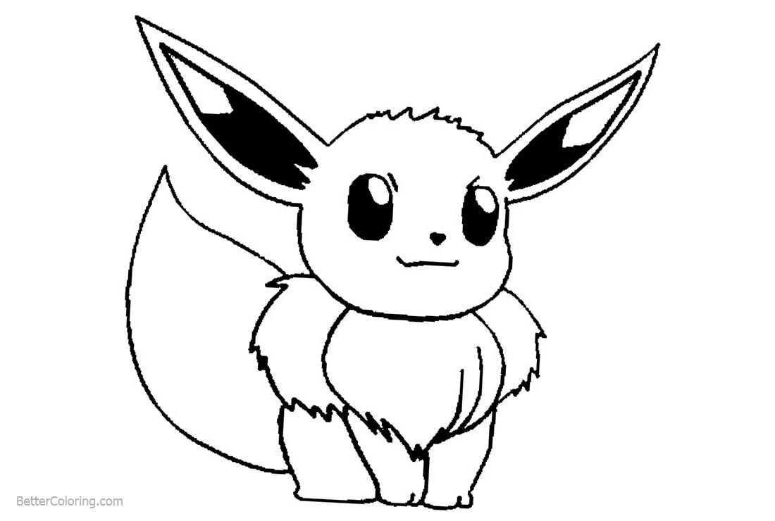 Pokemon Printable Coloring Pages Eevee Eevee Coloring Pages Kids PDMREA