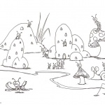 Pond Coloring Pages Bugs Life