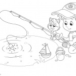 Pond Coloring Pages Fishing