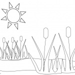 Pond Coloring Pages Plants and Sunshine