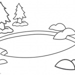 Pond Coloring Pages Simple Clipart