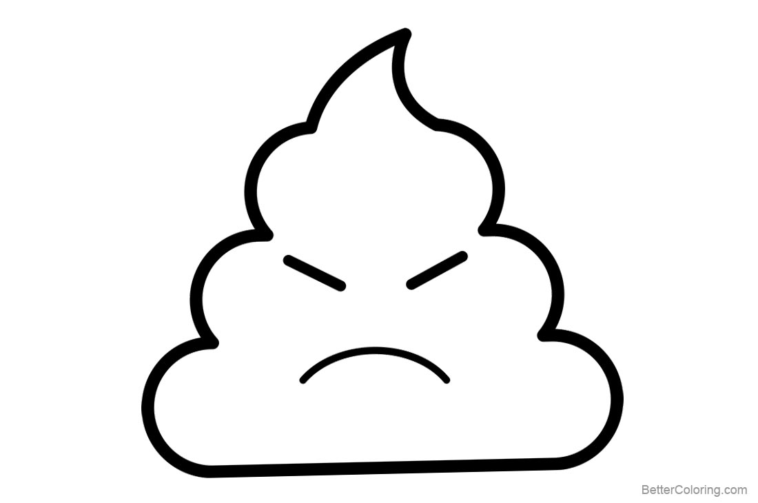 Poop Emoji Coloring Pages Angry Poop printable for free