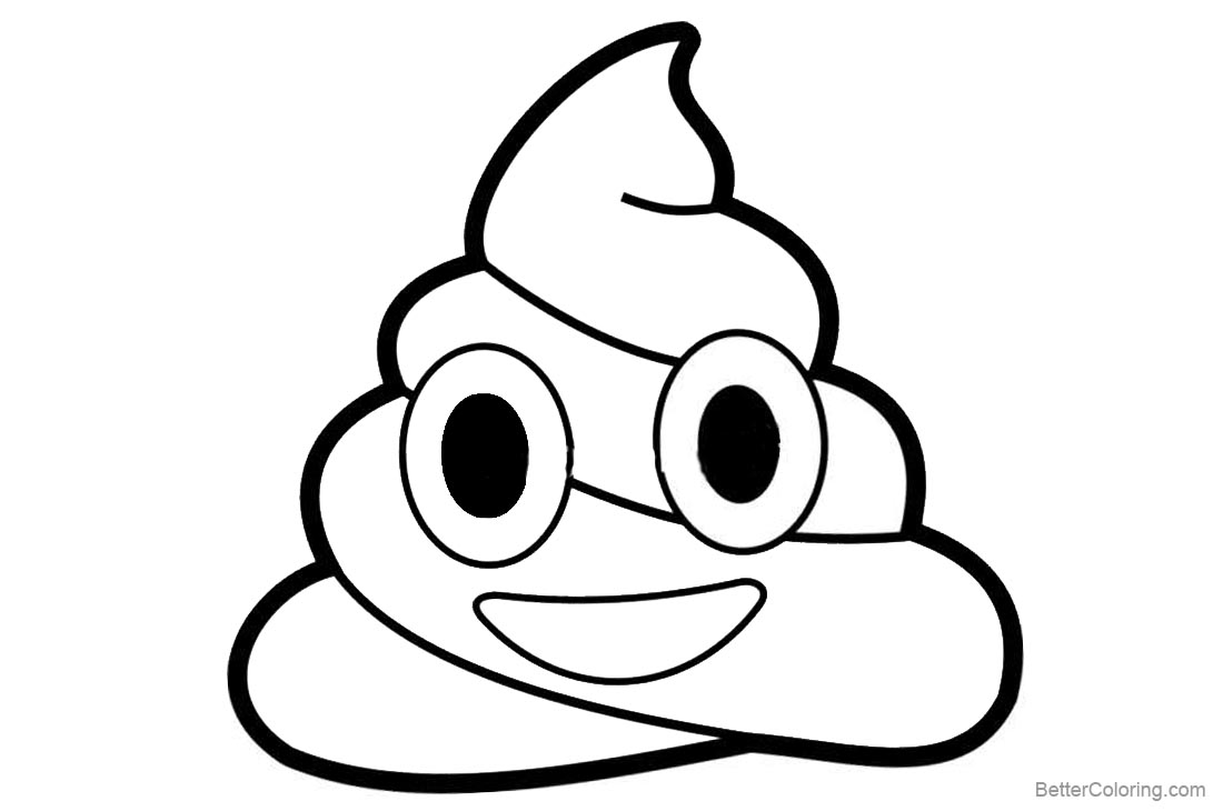 Poop Emoji Coloring Pages Clipart printable for free