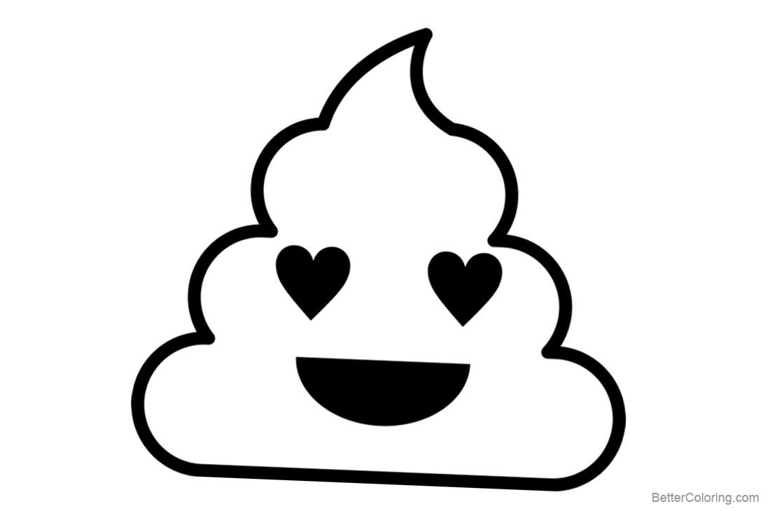 Poop Emoji Coloring Pages Love printable for free