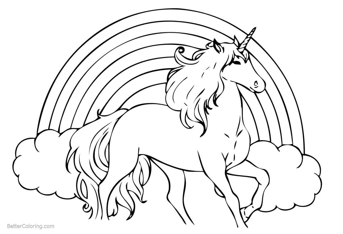 Rainbow Unicorn Coloring Pages - Free Printable Coloring Pages