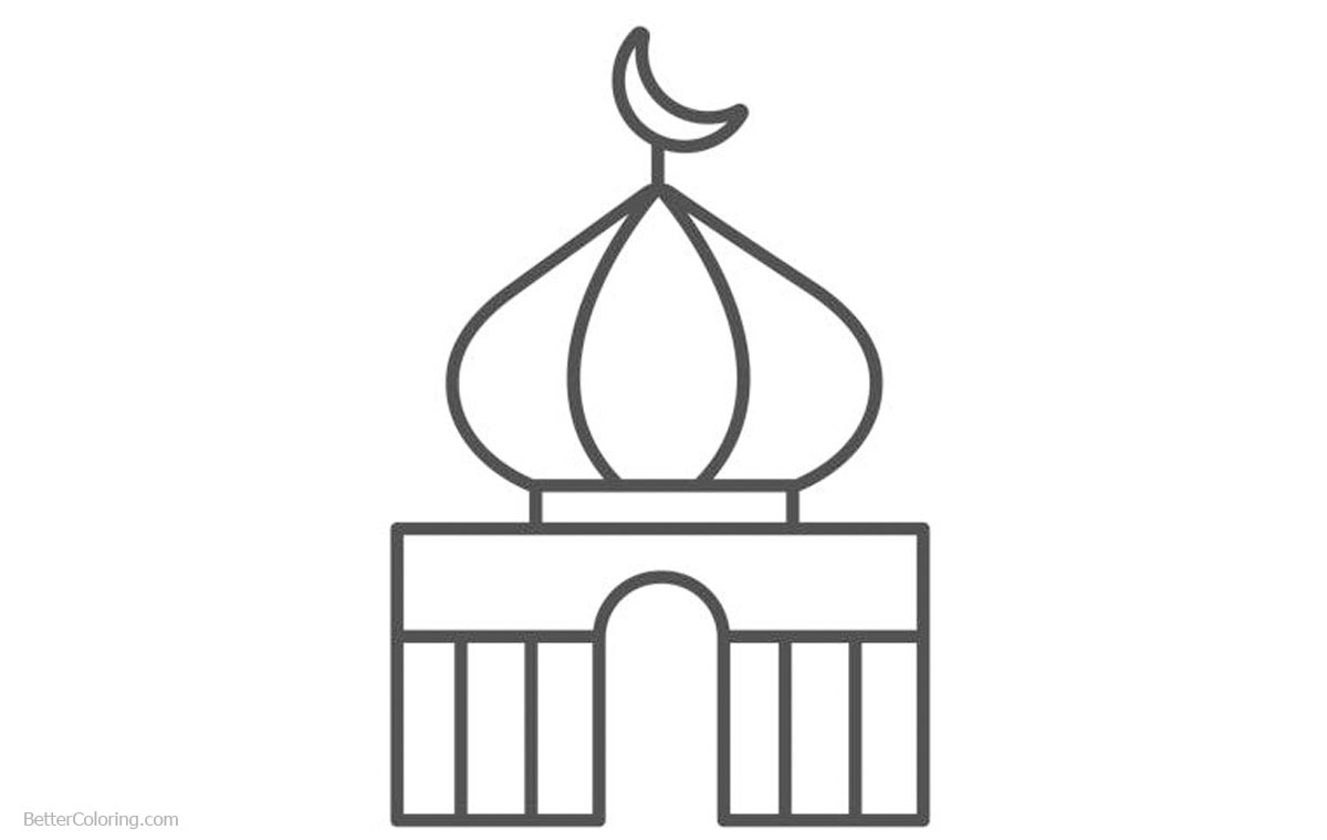 Ramadan Coloring Pages Muslim Mosque - Free Printable Coloring Pages