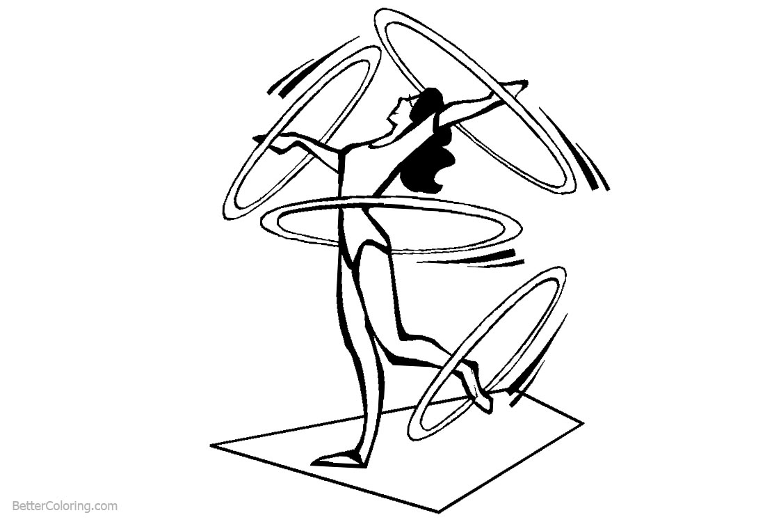 Rhythmic Hoop Gymnastics Coloring Pages printable for free