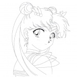 Sailor Moon Coloring Pages Line Drawing Black and White