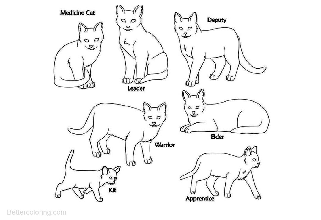 Seven Warrior Cats Coloring Pages - Free Printable ...