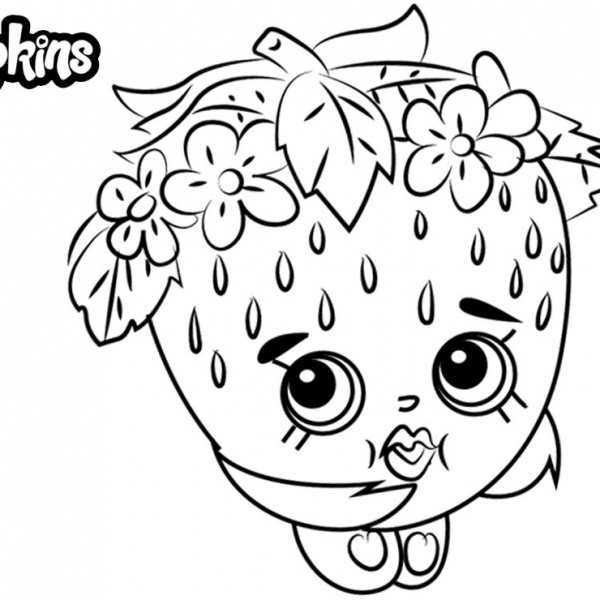 Shopkins Coloring Pages Strawberry Lineart Free Printable Coloring Pages