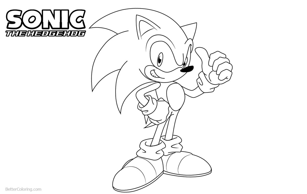 Sonic The Hedgehog Coloring Pages Clipart printable for free