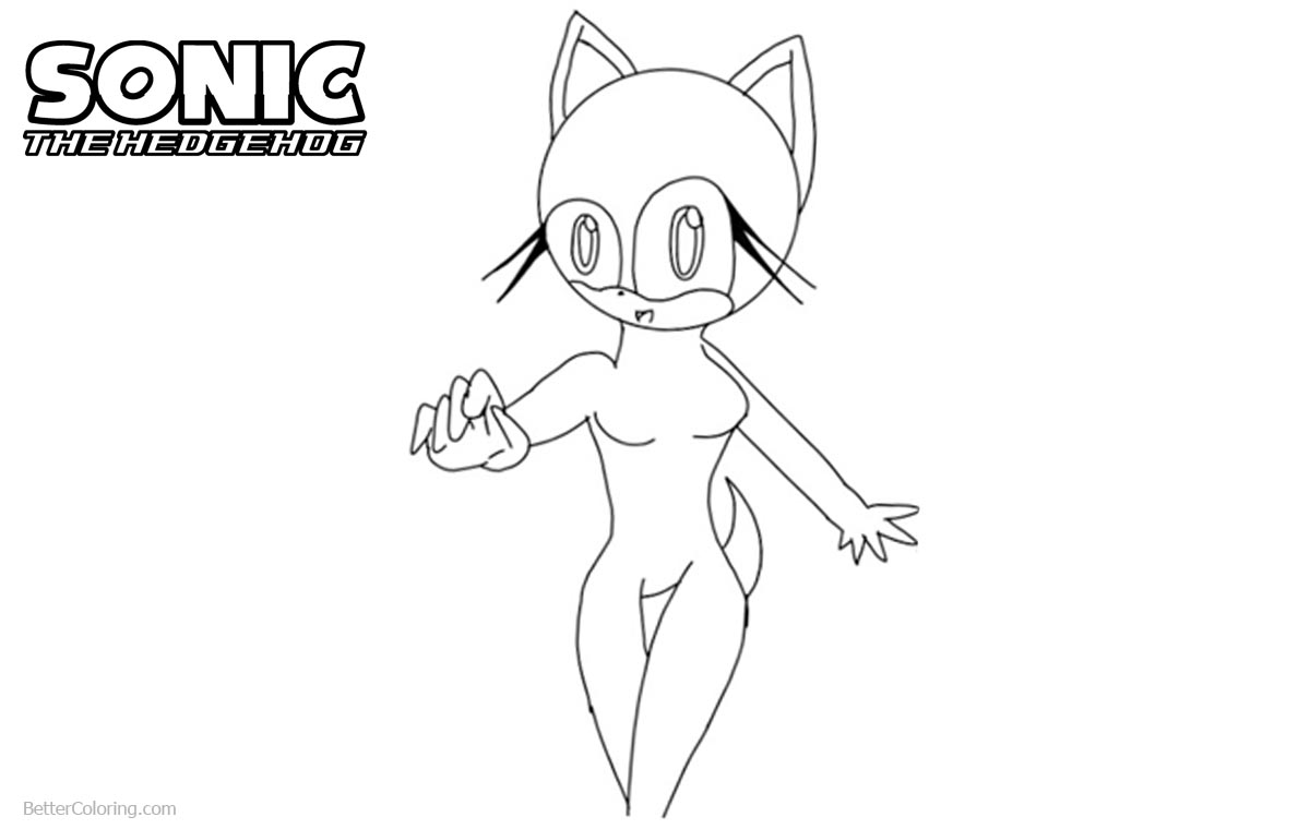 Sonic The Hedgehog Coloring Pages Girl Lineart printable for free