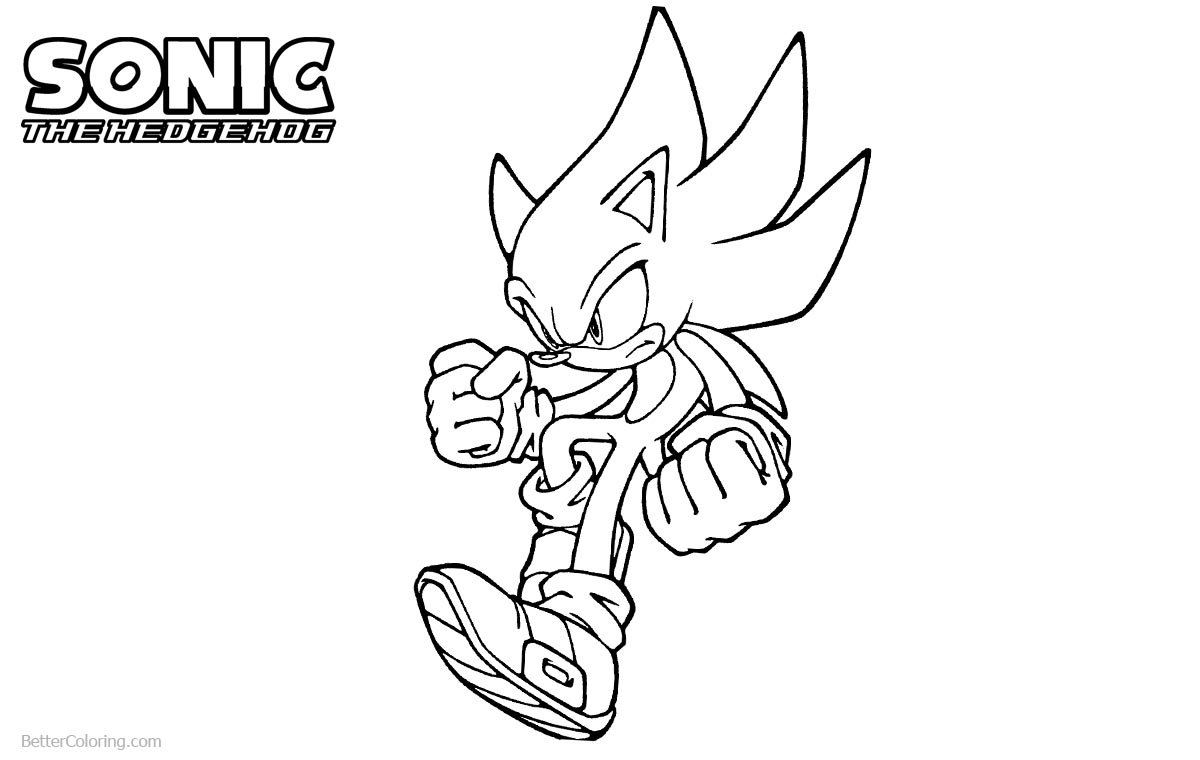 Sonic The Hedgehog Coloring Pages He is Angry printable for free