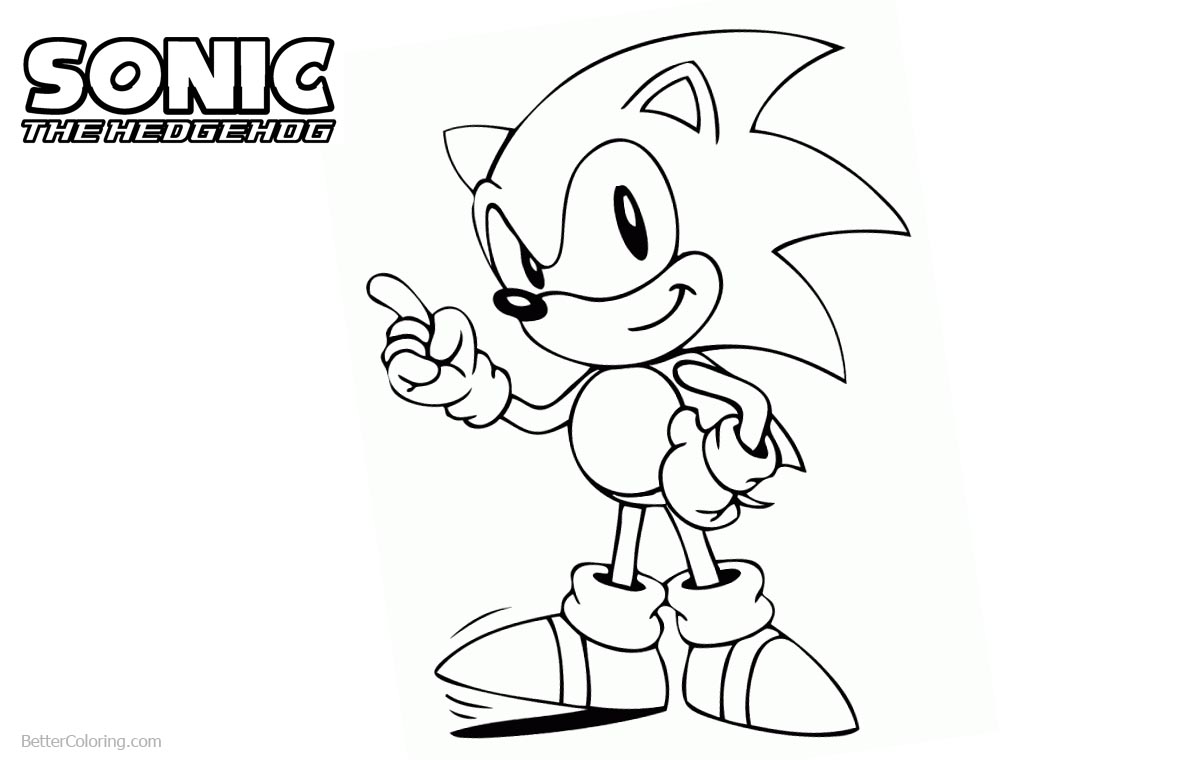 Sonic The Hedgehog Coloring Pages Outline Drawing printable for free
