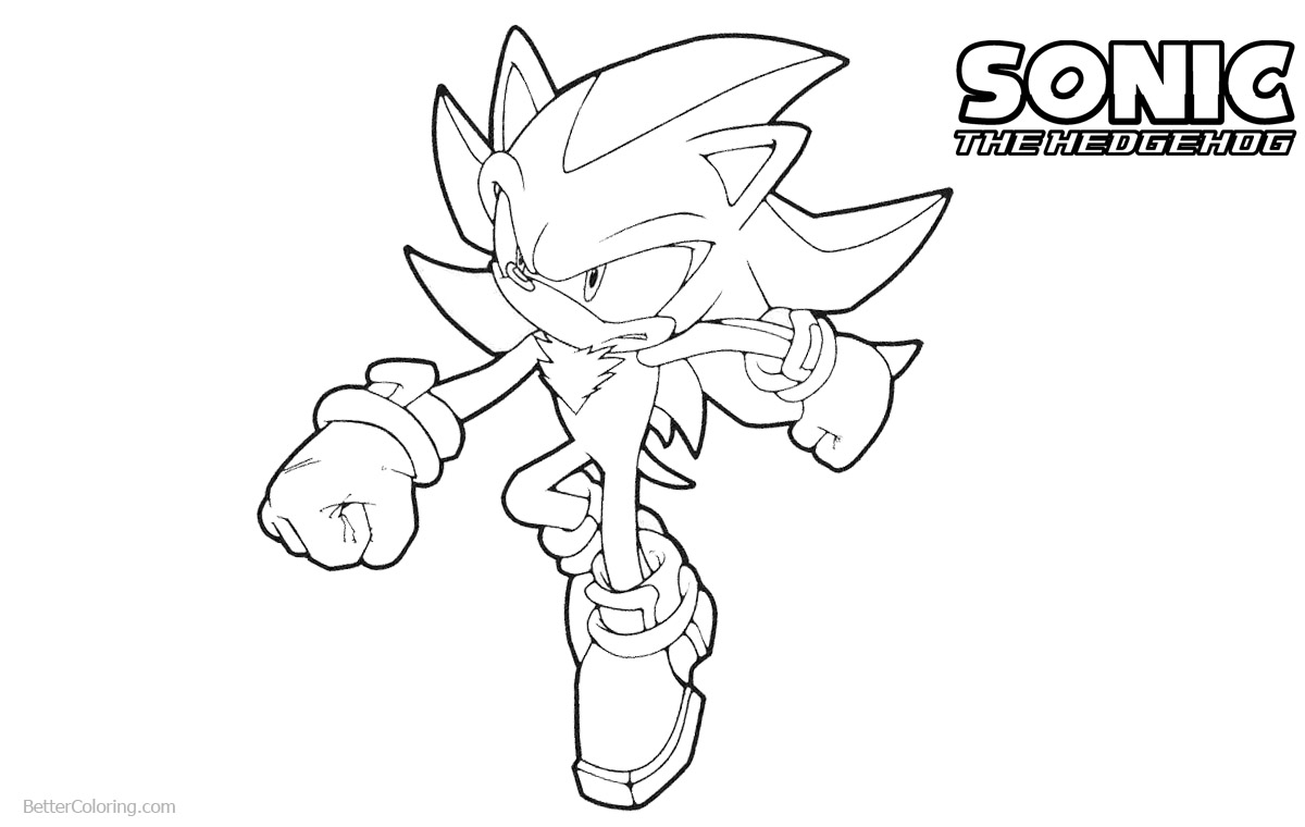 Sonic The Hedgehog Coloring Pages Running printable for free