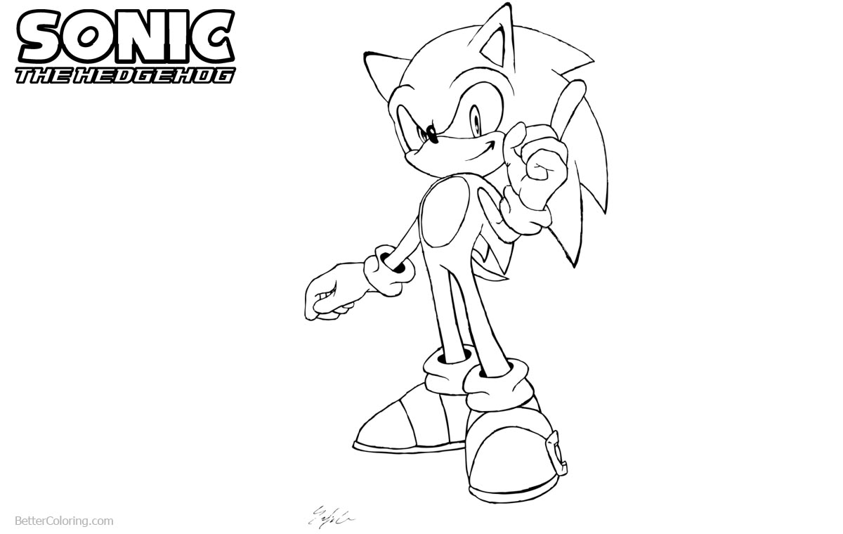 Sonic The Hedgehog Coloring Pages by santajack8 printable for free