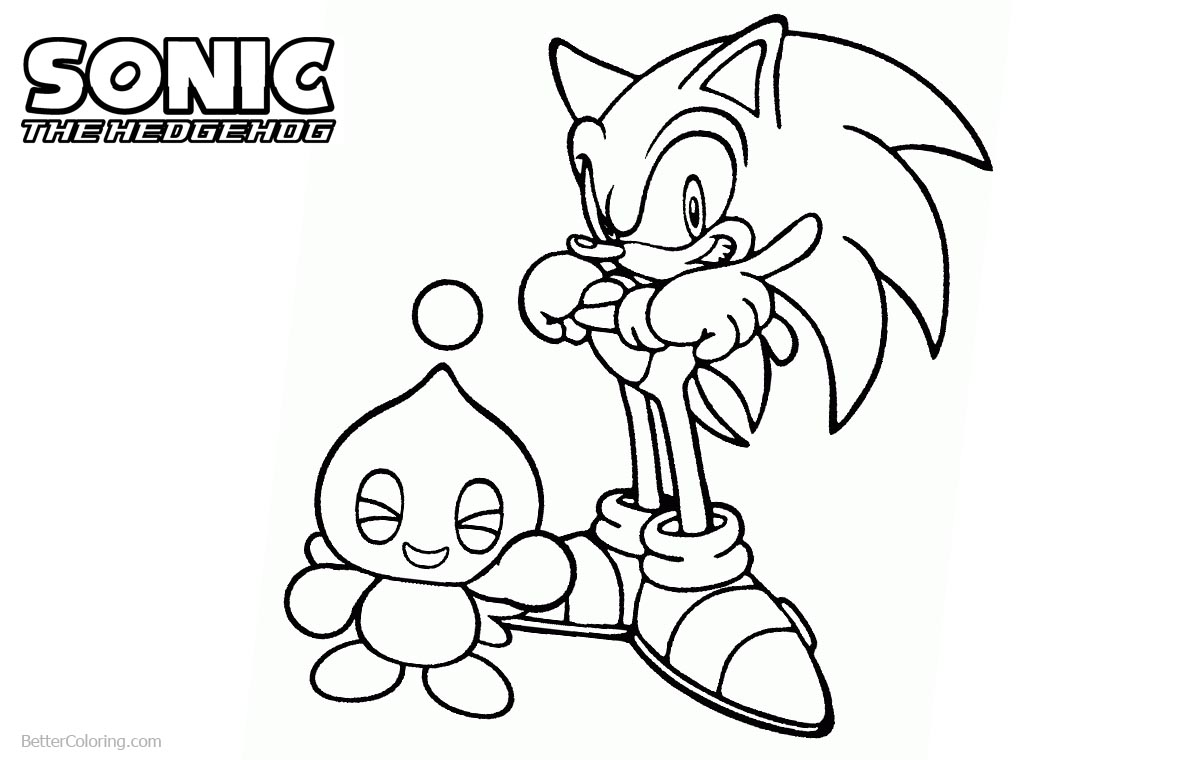 Sonic The Hedgehog Coloring Pages with Cheese printable for free