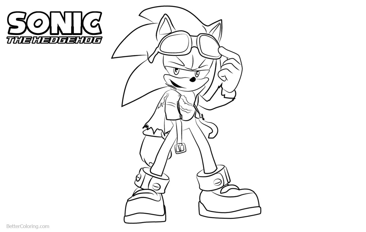 Sonic The Hedgehog Coloring Pages with Glasses printable for free