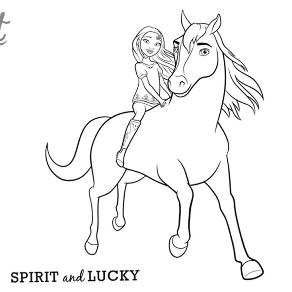 Spirit Riding Free Coloring Pages Abigail and Boomerang - Free