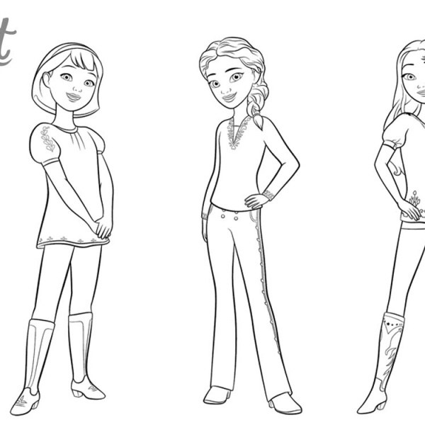 Spirit Riding Free Coloring Pages Abigail and Boomerang - Free