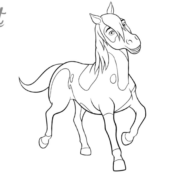 Lucky from Spirit Riding Free Coloring Pages with Horse - Free