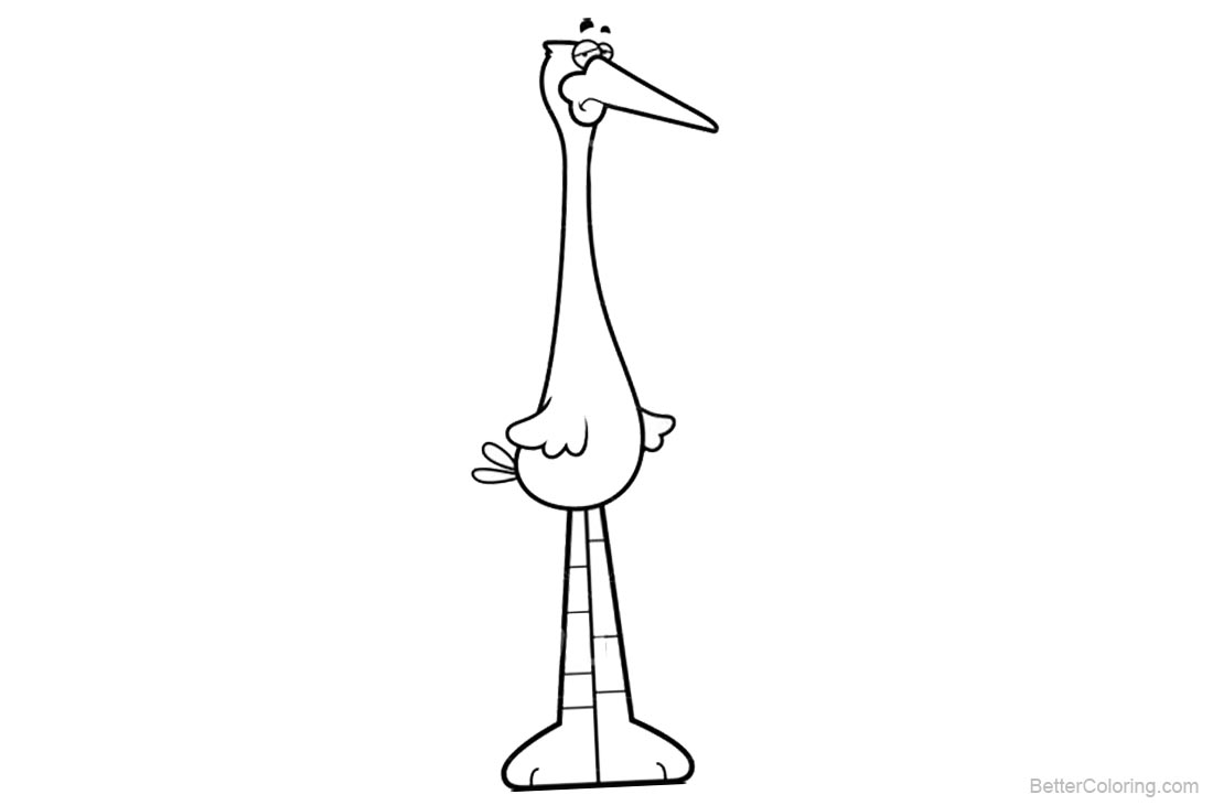 Stork Coloring Pages Lineart printable for free