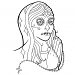 Sugar Skull Coloring Pages Virgin Black and White