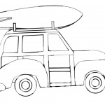 Surfboard Coloring Pages A Car Carry A Surfboard