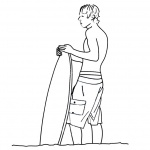 Surfboard Coloring Pages A Young Man with A Surfboard