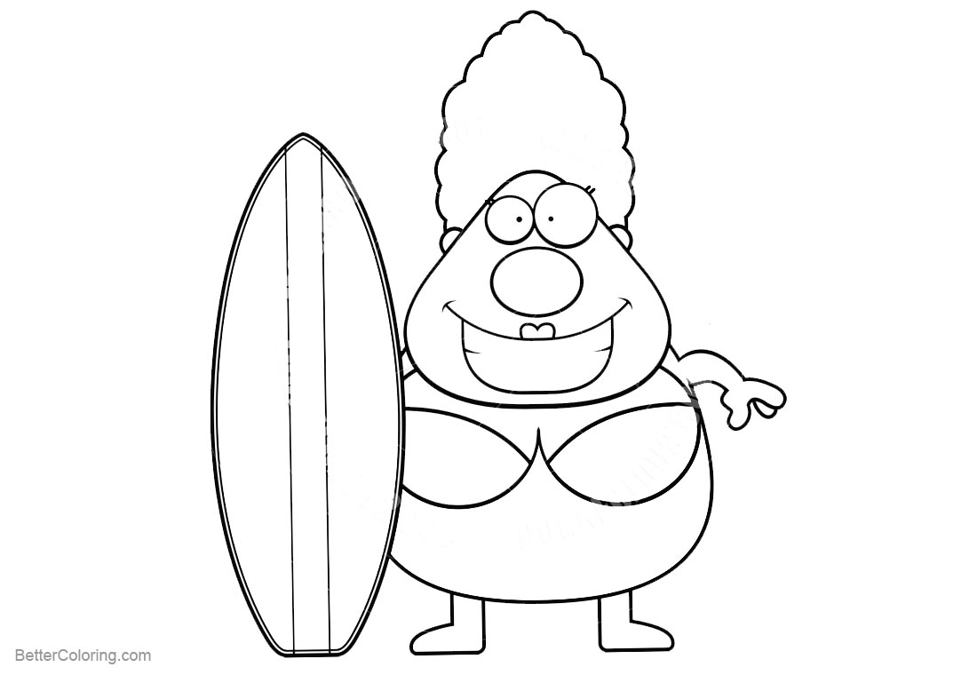 Surfboard Coloring Pages Lineart printable for free