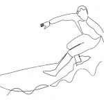 Surfboard Coloring Pages Man Surfing on the Sea