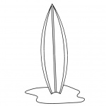 Surfboard Coloring Pages Simple Line Drawing