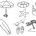 Surfboard Coloring Pages Summer Beach Life