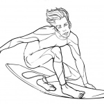 Surfboard Coloring Pages Summer Water Sports Surfing