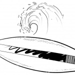 Surfboard Coloring Pages Surfboard and Wave