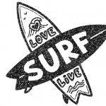 Surfboard Coloring Pages with Letters