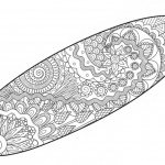 Surfboard Coloring Pages with Pattern