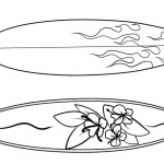 Surfboard Pattern Coloring Pages Clipart