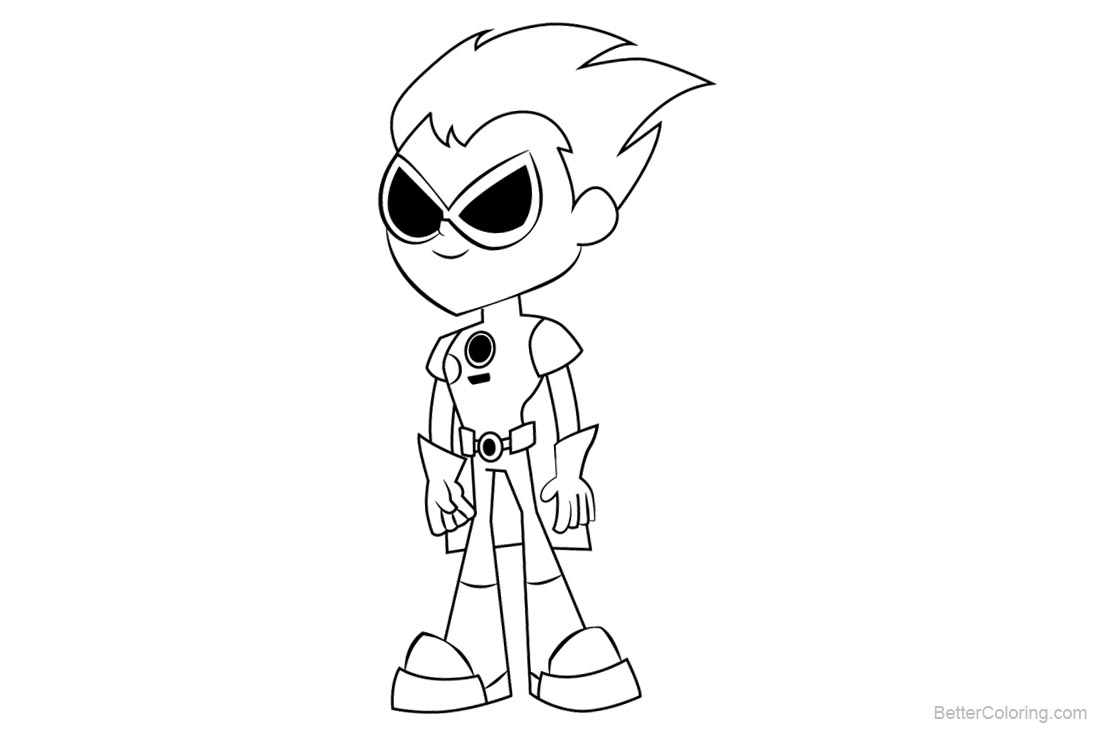 Teen Titans Go Coloring Pages Robin - Free Printable ...