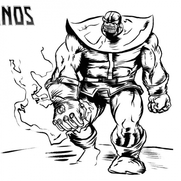 Thanos Coloring Pages Line Art Drawing - Free Printable Coloring Pages