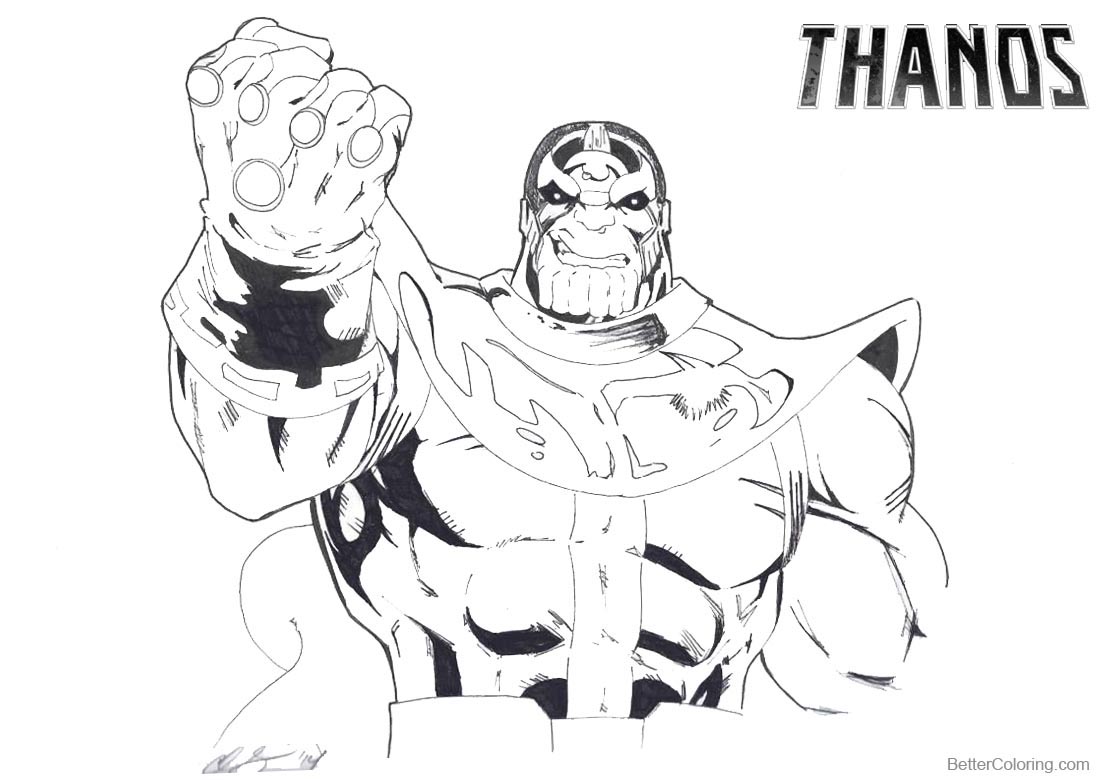 Thanos Coloring Pages Infinity Gauntlet by Sabretooth451 - Free