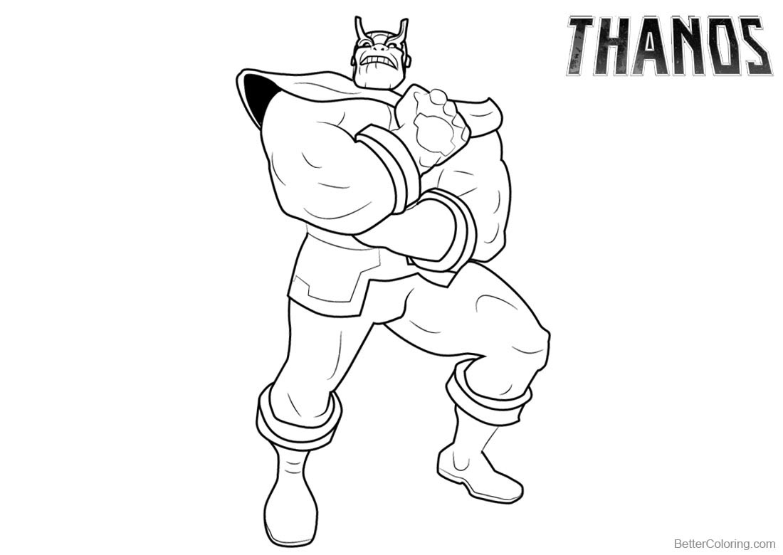 Thanos Coloring Pages Line Drawing printable for free